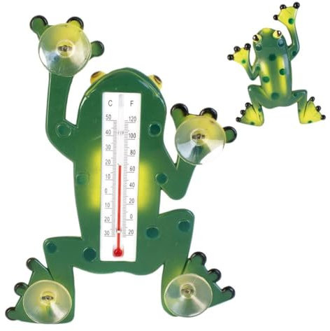 Fensterthermometer Außenthermometer mit Saugnäpfen Frosch 23,5 cm