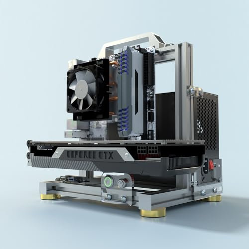 PC Chassis Desktop Computer Open Case Well Cooled Chassis Aluminum Material Test Bench Includes Type-C Support Motherboard (ITX)