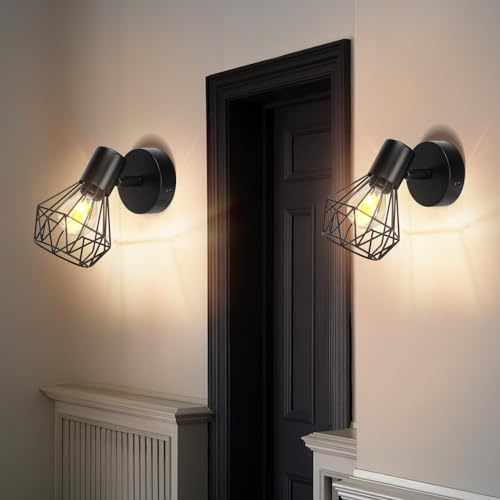 Aigostar Lámpara Techo Focos,Focos Led Interior Techo Base E14, Apliques Focos de Techo Orientables,Plafón Foco de Techo LED Para Dormitorio,Salón,Pasillos,Decoración mural 2 paquetes(Sin Bombillas)