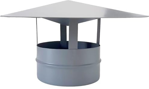 Comignolo Cinese Lam. Alluminata [varie misure] Colore Grigio - Ideale per Stufe/Camini a Pellet, Legna (Ø 130 mm, Attacco Femmina per Tubo Inox)