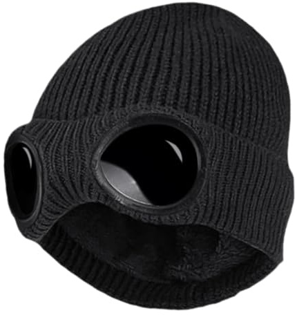 1 Pièce Chapeau De Lunettes De Mode, Chapeau De Ski, Chapeau Tricoté D'Automne Et D'Hiver, Chapeau De Sport, Chapeau Chaud Coupe-Vent, Équipement De Plein Air (Noir)