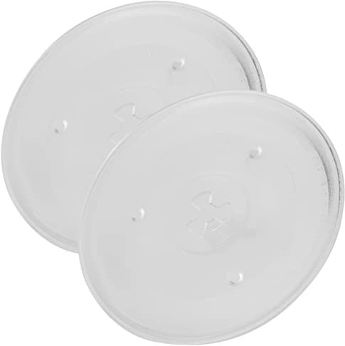OKUMEYR 2pcs Microwave Dish Cover Replacement Glass Plate for Oven Turntable Tray