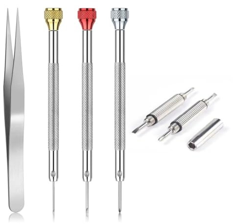 Norhogo Kit piccolo cacciavite di precisione per occhiali, apre la cassa dell'orologio, set di attrezzi per la sostituzione della batteria per chiavi, computer, telefono, giocattoli, gioielli,