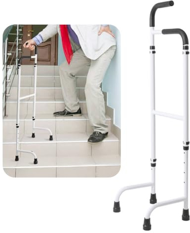 Aide à monter les escaliers, hauteur réglable de 76 à 117 cm, convient à la plupart des marches standard, aide parfaite pour les femmes et les hommes âgés