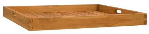 Vetnasa Bandeja de Madera de Teca Maciza 70x70 cm Casa y jardín, Cocina y Comedor, Utensilios de Mesa, Utensilios de Servir, Fuentes para Servir Marrón 6,6 KG