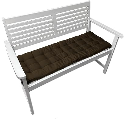 Brandsseller Bankauflage Bankkissen Outdoor/Indoor 27er Steppung (Braun, 140x40x4cm)
