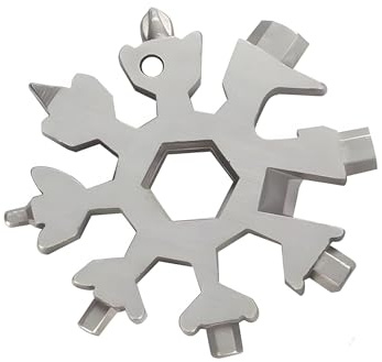 KTHZI Multiherramienta de copo de nieve 18 en 1 para hombres, San Valentín, cumpleaños, día del padre, regalos para él, papá, gadgets para hombres e ideas de regalo únicas (plateado)