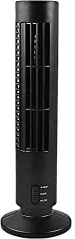 Tower Fan, Bladeless Fan Oscillating Tower Stand for Bedrooms, Living Rooms, Kitchen, 2 Speed, 13 Inch (Black), Summer