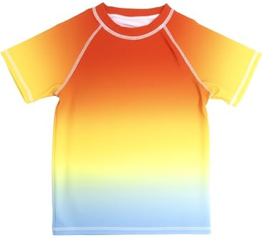Camiseta de baño para niños UPF 50+ de Manga Corta para 3-11 años – Protección Solar, Secado rápido