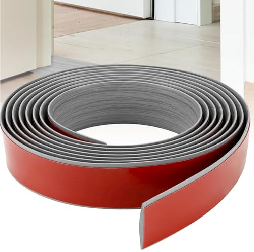 GOUZIBHD Self Adhesive Floor Transition Strip, PVC Flooring Transition, Floor Flat Divider Strip for Vinyl Laminate, Gray Wood Grain Carpet to Tile Edging Trim(Size:20m/65.6ft)