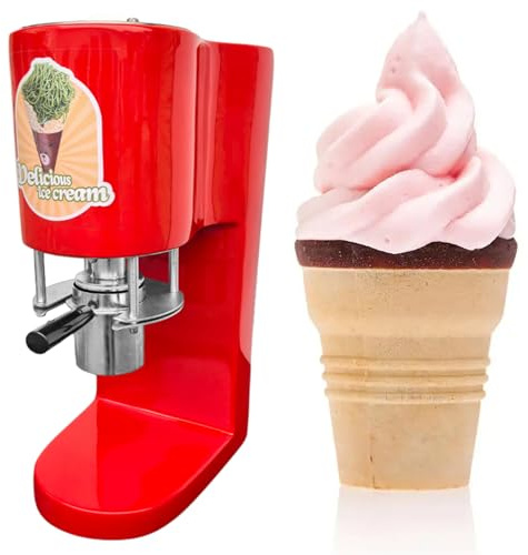 ZEEKYFOR Machine à Glaces et Glaces Italiennes, Presse à Glaces Spaghetti Professionnelle avec 4 Moules, Machine à Glaces électrique pour Pâtisseries et Maison Red
