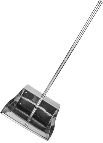 BAZEITFLOW Recogedor de Basura de Acero Inoxidable Reforzado con Mango Pala de Limpieza Resistente la Oxidación para Hogar y Jardín Recogedor Ergonómico sin Necesidad de Agacharse Grande