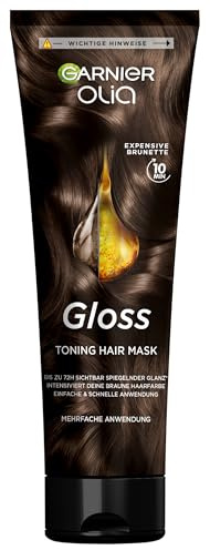 Olia Gloss, Toning Hair Mask, Repariert bis zu 1 Jahr Haarschäden, bis zu 72h sichtbarer Glanz, intensiviert die Haarfarbe bis zu 6 Haarwäschen, wie eine Haarmaske anwendbar, Expensive Brunette