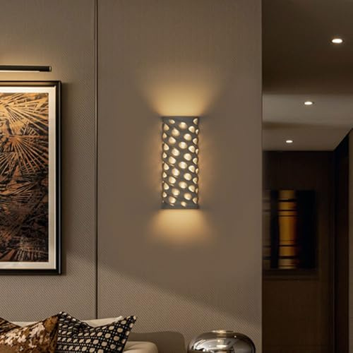Modern Wall Sconce Indoor/Outdoor Wall Light Fixture Half-Cylinder Metal Ceramic Wall Lamp IP65 Waterproof White Wall Mounted Lamp for Home Stairway Hallway Garage Porch