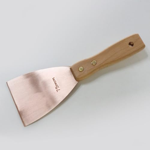 Coltello per rivestimento in rame, spatola per gesso con manico in legno, versatile raschietto per cartongesso e carta da parati, strumento ideale per la ristrutturazione della casa