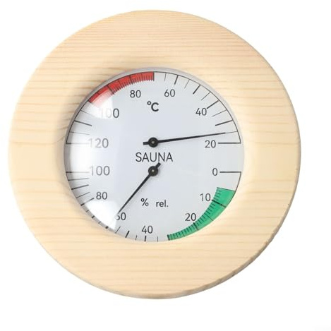 Termometro e igrometro a doppia funzione per sauna e bagno a vapore con materiale in legno di lunga durata