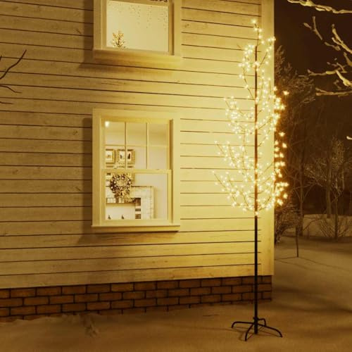 Lumanois Arbre à LED Fleur de Cerisier 368 LED Blanc Chaud 300 cm Décorations Blanc,345134
