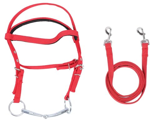Brida de Caballo Rein Nylon Elegante Brida de Caballo Ajustable Headstall rienda Ecuestre (Pequeña)