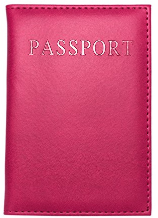 Spirtan Reisepasshülle aus Kunstleder – Schlanke Schutzhülle für Ihren Reisepass, kompakte Passhülle mit kleinem Innenfach für Karte oder Ticket – Für Damen und Herren (Dark Pink)