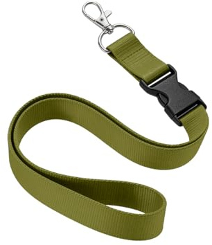 Kandinsky Schlüsselbänder Lanyards, Oliv (grün), 25 Stück, 25mm, 90cm | mit Steckschnalle, geeignet für Messen, Events und Veranstaltungen, Ausweishüllen und Skipass