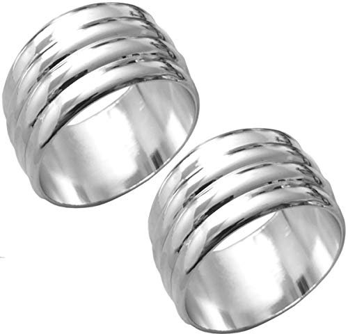 SILBERKANNE Serviettenring 2 Stück Bonn rund 4 cm Premium Silber Plated edel versilbert für Papier- und Stoffservietten. Fertig zum verschenken mit schicker Geschenkverpackung