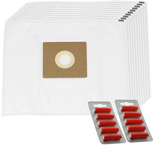 SPARES2GO Dust Bags compatible with Amazon Basics 1.5L Vacuum Cleaner (Pack of 10 + Fresheners)