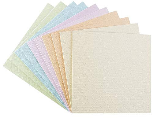 Ideen mit Herz Klappkarten-Set blanko | edel geprägt | 10 Faltkarten (240 g/m²) + 10 weiße Umschläge (120 g/m²) | (PrägungWien | Pastelltöne, 11 x 11 cm)