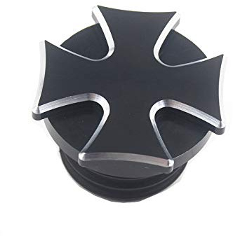 Cnc billet aluminium cross gear tankdeckel heizöl tankdeckel motorrad für harley softail sportster (black)