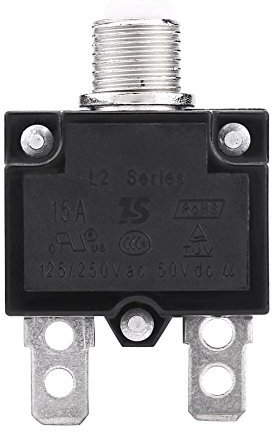 KIMISS Interruptor térmico de reinicio 15A 125/250V, para generador, protección contra sobrecorriente y sobrecarga, interruptor automático, seguridad eléctrica