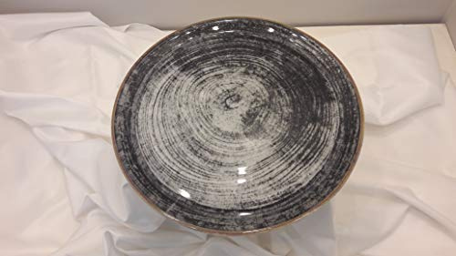 Saturnia Lot de 6 assiettes à pizza en porcelaine 33 cm modèle Black Round