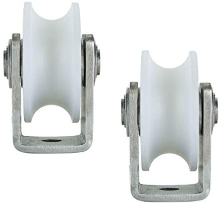 NIANXINN Nut Nylon-Lenkrolle,Starre Schwerlastrollen,Rad Schiene Schiebetür Roller mit Halterung,für umgekehrte Schiene,Industriemaschinenwagen,Drahtseilschiene,2 Stück(U-typeSlot Width 16mm)