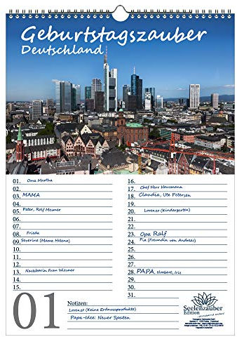 Geburtstagsplaner Geburtstagskalender Deutschlandzauber DIN A3 Kalender Städte Deutschland - Seelenzauber