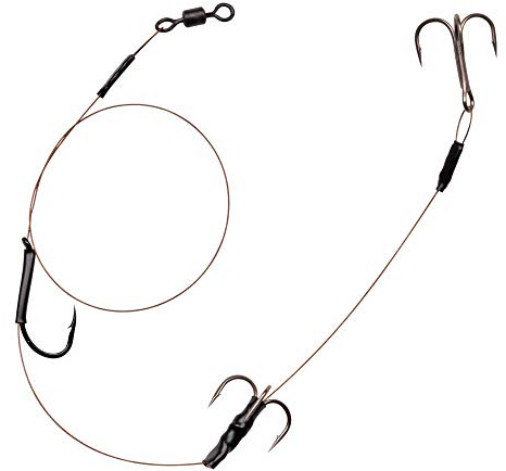 Spro HD Baitfish Rig - Stahlvorfach 7x7 mit Einzelhaken + 2 Drillingen