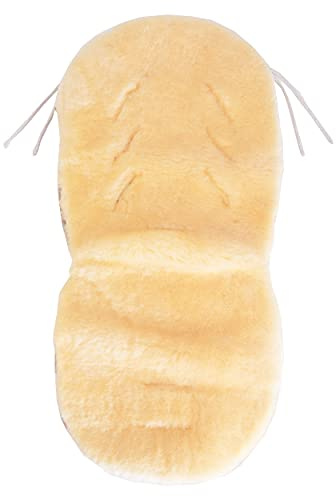 Merauno® Coussin en peau d'agneau pour poussette et buggy - Avec fentes pour ceinture - En peau de mouton naturelle - Universel, médical - 80 x 35 cm