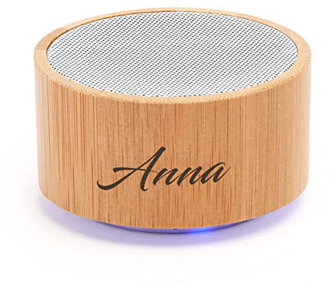 GRAVURE CONCEPT Enceinte Bluetooth Personnalisable Portable Bambou | Hardwell - Mini Haut Parleur sans Fil Personnalisable - Idée Cadeau - Haute qualité - Finition premium