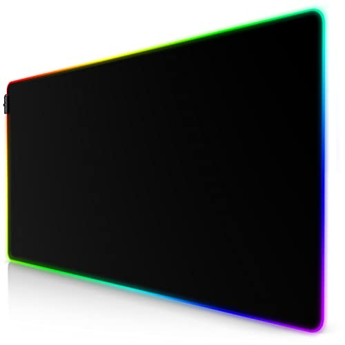 TITANWOLF - New RGB LED Tappetino Mouse Gaming Grande XXXL – 1200x600mm – Mousepad USB - OLED Multi Color - 7 Colori più 4 Effetti – Retro gommato Antiscivolo - New 2022