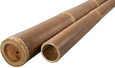 DE-COmmerce® Bambuspfosten Bambusrohr Bambusstangen für Sichtschutz Zaun Montage Bambus Dekoration Rohr aus Bambus NIGRA 120 cm - Ø 8-10 cm