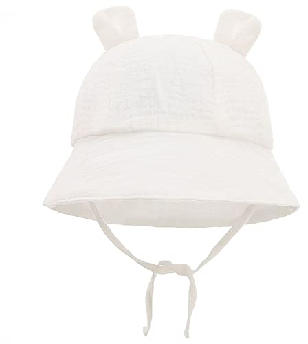 LIUPUUDLY Baby Sonnenhut UV-Schutz Super Süßer Baumwolle Baby Jungen Mädchen Strandhut Fischerhut Sommerhut mit Ohren
