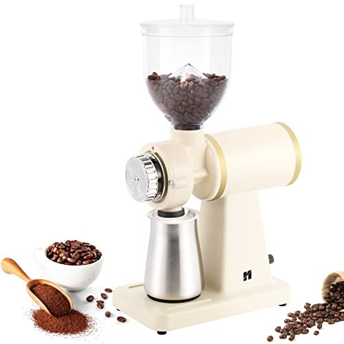 Huanyu Macinino elettrico per chicchi di caffè, 250 g, per uso commerciale e domestico, 200 W, macina automatica per sbavature, smerigliatrice professionale, 8 sottili, impostazioni di macinatura