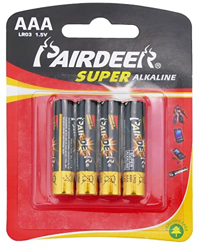 CableMarkt - Confezione di 4 batterie alcaline AAA da 1,5 V