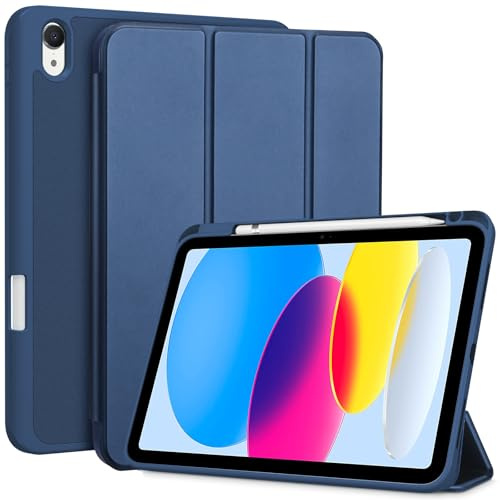 ProCase Hülle für iPad (A16) 11 Generation 2025 | iPad 10 Generation 10,9 2022 Schutzhülle mit Stifthalter Stoßfeste Smart Case Cover Auto Schlafen/Wachen -Navy Matt
