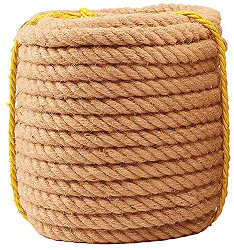 BODHIS Natürliche Dicke Juteschnur, leichtes Synthetisches Seil, Juteschnur, Hanfseil, großes Seil, Retro-Stil, DIY dünnes Juteseil (10 mm, 50 m)