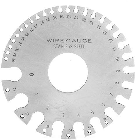 Stainless Steel Wire Gauge, Round AWG SWG Wire Gage Thickness Gauge Wire Diameter Dual Sided Measuring Tester Ruler