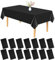 PLULON 15 Piezas Mantel Negro Cubierta de Mesa de Plástico 137 x 274 cm Mantel Rectangular para Graduación Cumpleaños Fiesta de Halloween Hogar Cocina Comedor Decoraciones de Mesa