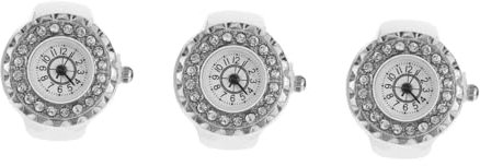 VALICLUD 3stücke Dekorativer Ringuhr Für Damen Ring Watch Mit Diamant-design Elegantes Schmuckstück Tragbar Als Modisches Accessoire Für Jeden Anlass Leicht Und Bequem