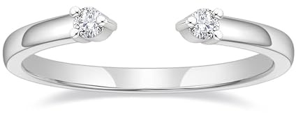 Titaniumcentral Vorsteckring Damen Schmal Offen Verstellbarer Ring Zirkonia Zierlich Schlicht Versprech Ringe Eheringe Verlobungsringe