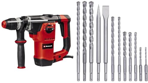 Einhell Bohrhammer TE-RH 32-1600 4F (1.600 W, 4,5 J, Hammerbohren/Bohren/Meißeln mit und ohne Fixierung, SDS-plus Werkzeugaufnahme, inkl. Koffer und SDS-Plus Bohr-Meissel-Set 12tg)