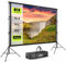 150” Projector Screen with Stand, Wrinkle Free Polyester 16:9 4K HD Rear Front Movie Screen with Sandbags, Indoor Outdoor Portable Telescopic Projection Screen for Home Theater, Outdoor Movie