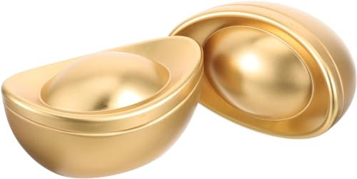 2 Stück Süßigkeiten-Servierschüssel, Feng Shui-Schüssel aus Goldbarren, chinesische Yuan Bao-Form, Süßigkeiten-Aufbewahrungsbox, Tisch-Snack-Organizer, Wohlstands- und Reichtumsstatue, Süßigkeiten-Org
