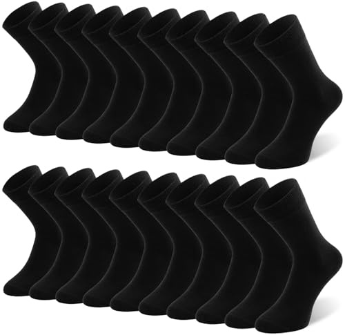 QINCAO 6/10 Paar Lange Socken Herren Damen Schwarz, Baumwolle Für Sport